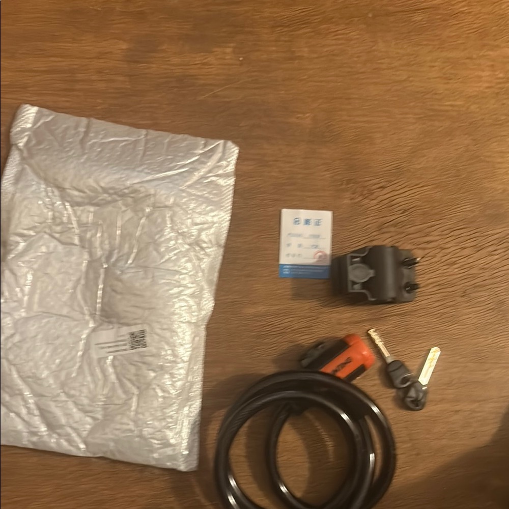 Orange and Black Bike Lock with Keys brand new